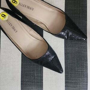 Ellen Tracy Black Sequin Women's Shoes